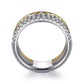 Gabriel & Co. 14K White Yellow Gold Graduating Diamond Easy Stackable Ring 3/4CTW SZ6.5