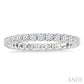 1 Ctw Round Cut Diamond Eternity Wedding Band in 14K White Gold