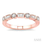 3/8 Ctw Round and Baguette Diamond Wedding Band in 14K Rose Gold