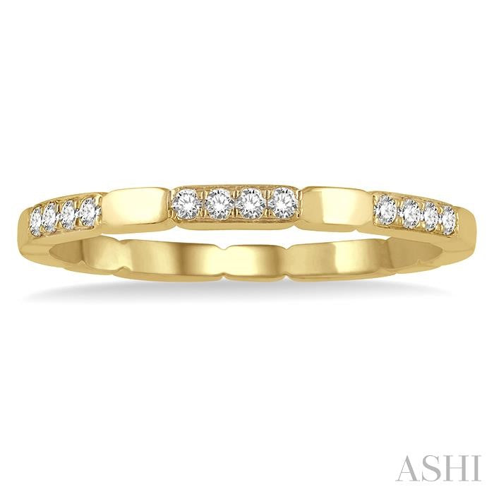 1/10 Ctw Round Cut Diamond Block Stackable Band in 14K Yellow Gold