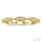 1/10 Ctw Marquise Lattice Round Cut Diamond Stackable Band in 14K Yellow Gold