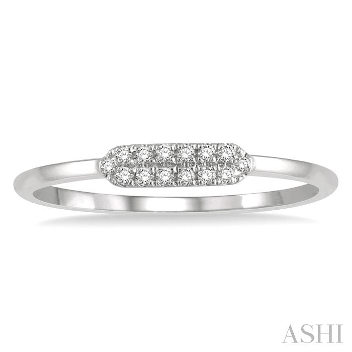 1/20 Ctw Pointed Pod Round Cut Diamond Stackable Petite Fashion Ring in 10K White Gold