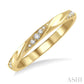 1/10 Ctw Pod Shape Grooves Round Cut Diamond Stackable Band in 14K Yellow Gold