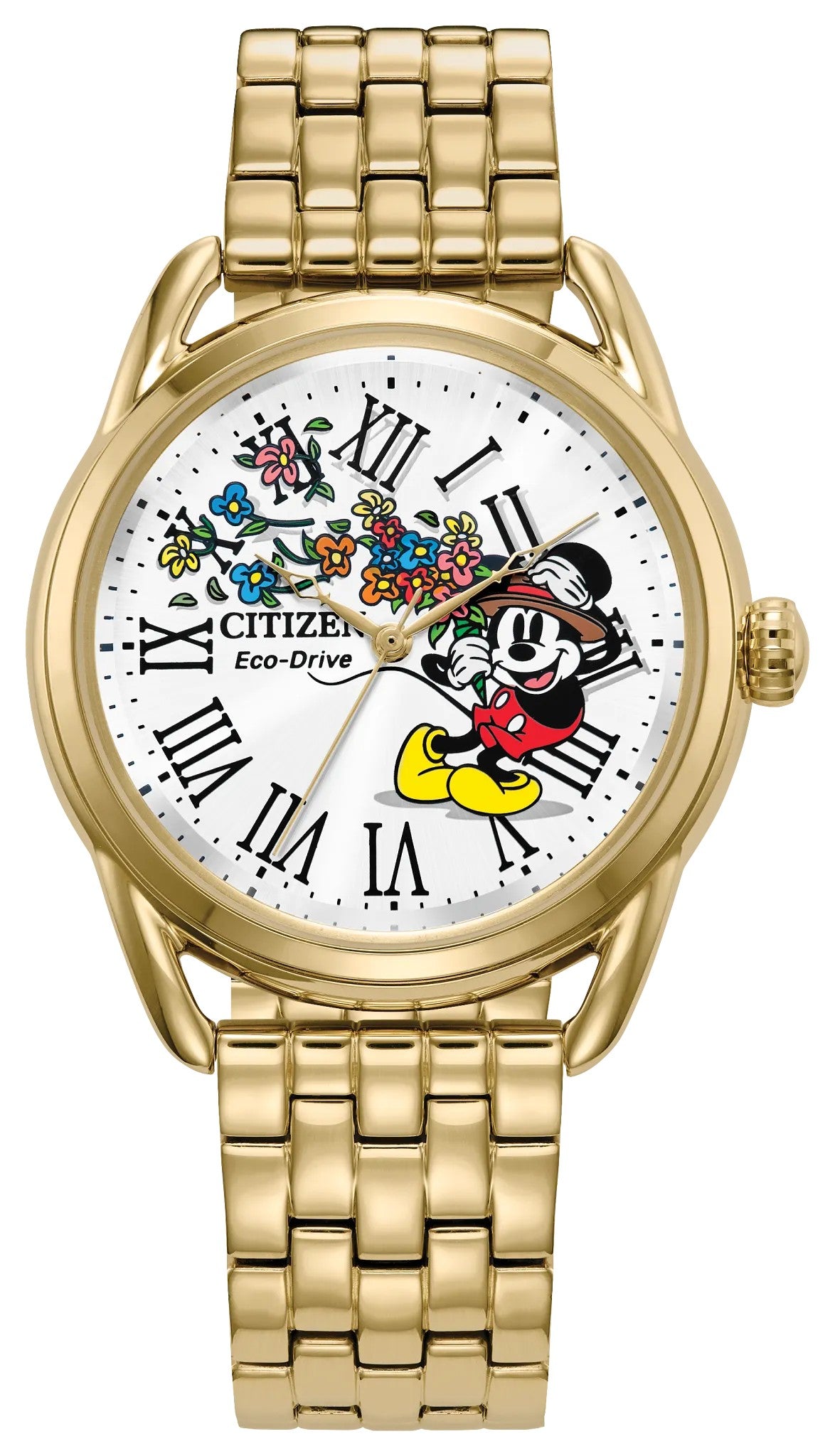 Citizen Mickey Classic Silver-Tone Dial Stainless Steel Bracelet FE7093-57W FE709357W
