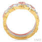1/6 Ctw Marquise Shape Round Cut Diamond Triple Band Set in 14K Tri Color Gold