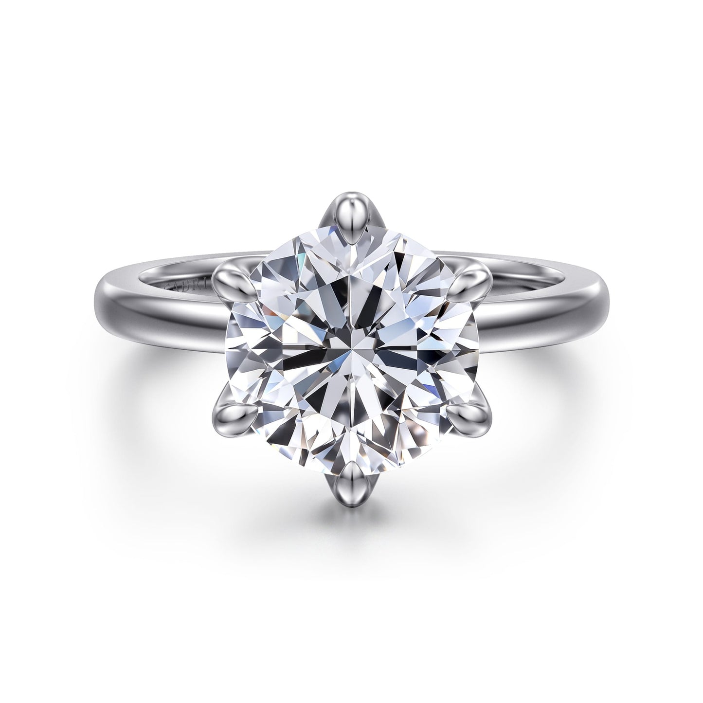 Gabriel & Co. Emma - 14K White Gold Round Solitaire Engagement Ring 2.75CTR CZ