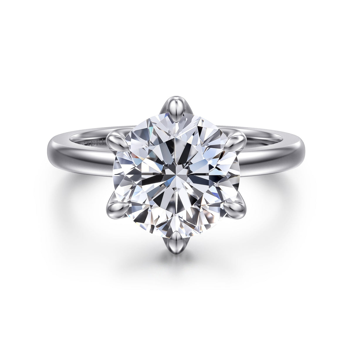 Gabriel & Co. Emma - 14K White Gold Round Solitaire Engagement Ring 2.75CTR CZ
