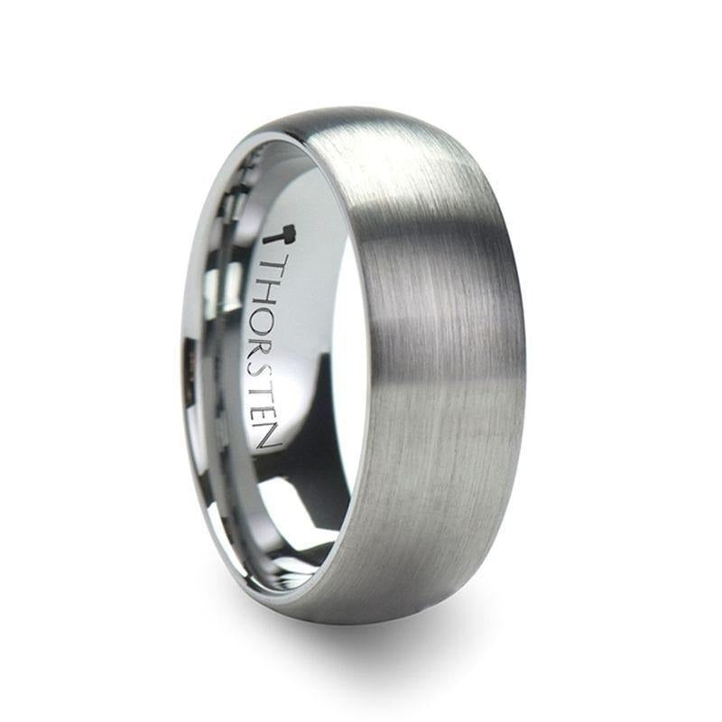 PERSEUS Domed with Brushed Finish Tungsten Band - 2mm - 12mm - 8mm