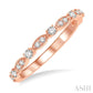 1/4 Ctw Lattice Marquise and Circular Mount Round Cut Diamond Stackable Band in 14K Rose Gold
