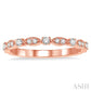 1/4 Ctw Lattice Marquise and Circular Mount Round Cut Diamond Stackable Band in 14K Rose Gold