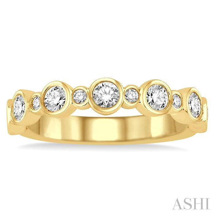 3/4 Ctw Round Cut Diamond Stack Band in 14K Yellow Gold