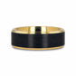 BEAUMONT Gold Plated Titanium Polished Beveled Ring with Brushed Black Center - 8mm