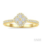 1/2 Ctw Clover Round Cut Diamond Fashion Ring in 14K Yellow Gold