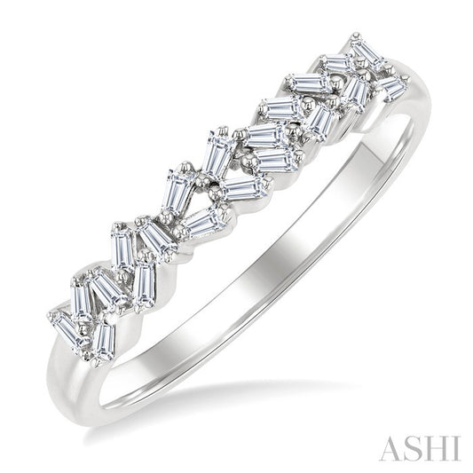 1/5 Ctw Scatter Baguette Cut Diamond Fashion Ring in 14K White Gold