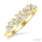 1/3 Ctw Scatter Baguette and Round Cut Diamond Stackable Fashion Band in 10K Yellow Gold