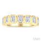 1 1/2 Ctw 7 Stone Bezel Set Emerald Cut Diamond Fashion Band in 14K Yellow Gold