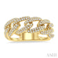 1/2 Ctw Free Form Round Cut Diamond Cuban Ladies Ring in 14K Yellow Gold