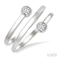 1/5 Ctw Round Shape Diamond Bezel Double Coil Fashion Ring in 14K White Gold