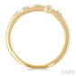 1/5 Ctw Reclined Cross Baguette and Round Cut Diamond Fashion Ring in 10K Yellow Gold