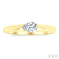 1/3 Ctw East-West Set Pear Cut Diamond Solitaire Fashion Ring in 14K Yellow Gold