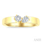 1/3 Ctw Toi Et Moi 2-Stone Pear and Oval Cut Diamond Fashion Ring in 14K Yellow Gold