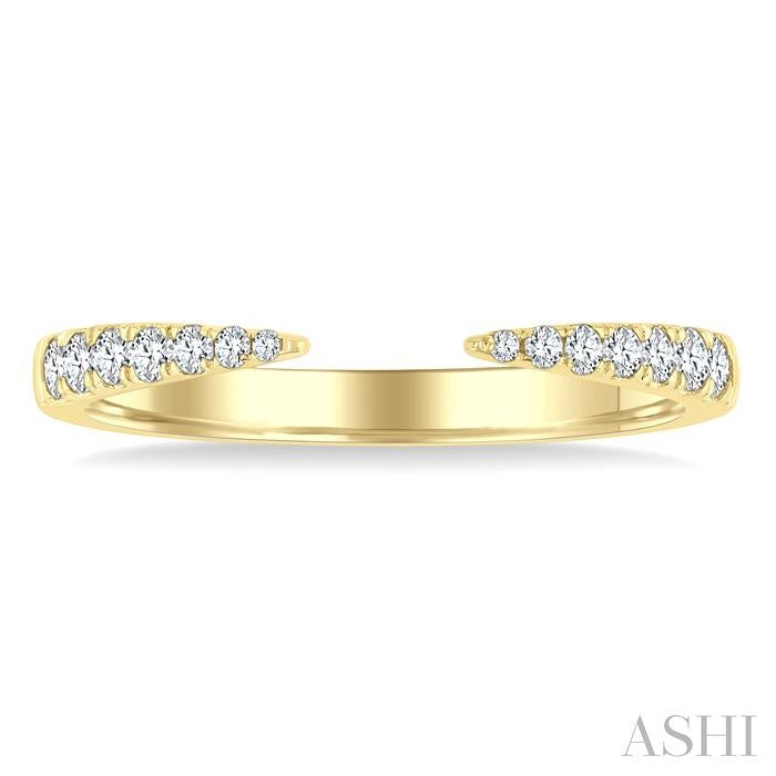 1/5 Ctw Graduated Round Cut Diamond Claw Open Fashion Ring in 14K Yellow Gold