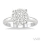 1 Ctw Round Cut Lovebright Diamond Ring in 14K White Gold
