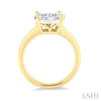 1/2 Ctw Lovebright Round Cut Diamond Ring in 14K Yellow and White Gold