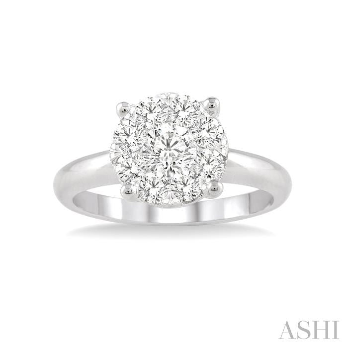 1/3 Ctw Lovebright Round Cut Diamond Ring in 14K White Gold