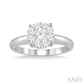 1/8 Ctw Lovebright Round Cut Diamond Ring in 14K White Gold