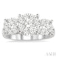 2 Ctw Past Present and Future Lovebright Round Cut Diamond Ring in 14K White Gold