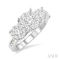 1 1/2 Ctw Past Present and Future Lovebright Round Cut Diamond Ring in 14K White Gold