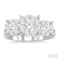 1 1/2 Ctw Past Present and Future Lovebright Round Cut Diamond Ring in 14K White Gold
