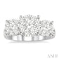 1 1/2 Ctw Past Present and Future Lovebright Round Cut Diamond Ring in 14K White Gold