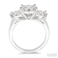 1 1/2 Ctw Past Present and Future Lovebright Round Cut Diamond Ring in 14K White Gold