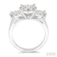 1 1/2 Ctw Past Present and Future Lovebright Round Cut Diamond Ring in 14K White Gold
