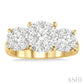 1 1/2 Ctw Past Present and Future Lovebright Round Cut Diamond Ring in 14K Yellow and White Gold