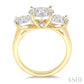 1 1/2 Ctw Past Present and Future Lovebright Round Cut Diamond Ring in 14K Yellow and White Gold
