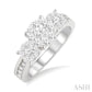 1 Ctw Past Present and Future Lovebright Round Cut Diamond Ring in 14K White Gold