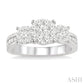 1 Ctw Past Present and Future Lovebright Round Cut Diamond Ring in 14K White Gold