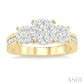 1 Ctw Past Present and Future Lovebright Round Cut Diamond Ring in 14K Yellow and White Gold