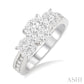 1 Ctw Past Present and Future Lovebright Round Cut Diamond Ring in 14K White Gold