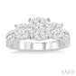 1 Ctw Past Present and Future Lovebright Round Cut Diamond Ring in 14K White Gold