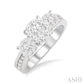 3/4 Ctw Past Present and Future Lovebright Round Cut Diamond Ring in 14K White Gold