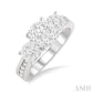 3/4 Ctw Past Present and Future Lovebright Round Cut Diamond Ring in 14K White Gold
