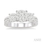 3/4 Ctw Past Present and Future Lovebright Round Cut Diamond Ring in 14K White Gold
