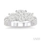 3/4 Ctw Past Present and Future Lovebright Round Cut Diamond Ring in 14K White Gold