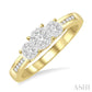 1/3 Ctw Past Present and Future Lovebright Round Cut Diamond Ring in 14K Yellow and White Gold
