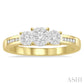 1/3 Ctw Past Present and Future Lovebright Round Cut Diamond Ring in 14K Yellow and White Gold