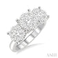 1 1/2 Ctw Past Present and Future Lovebright Round Cut Diamond Ring in 14K White Gold